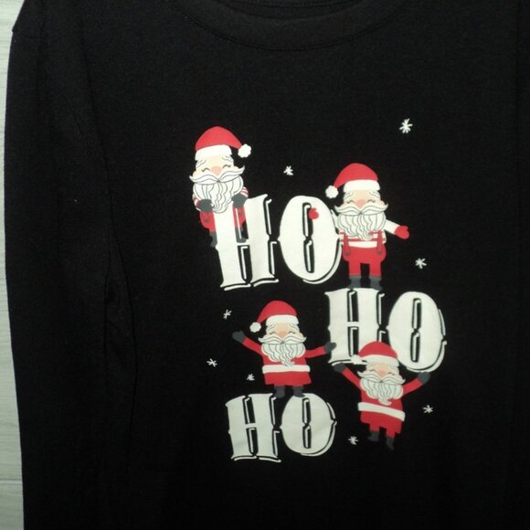 Jammies For Your Families PJ Set Boys Sz 10 Ho Ho Ho Santa Black & White Shorts - Picture 3 of 7